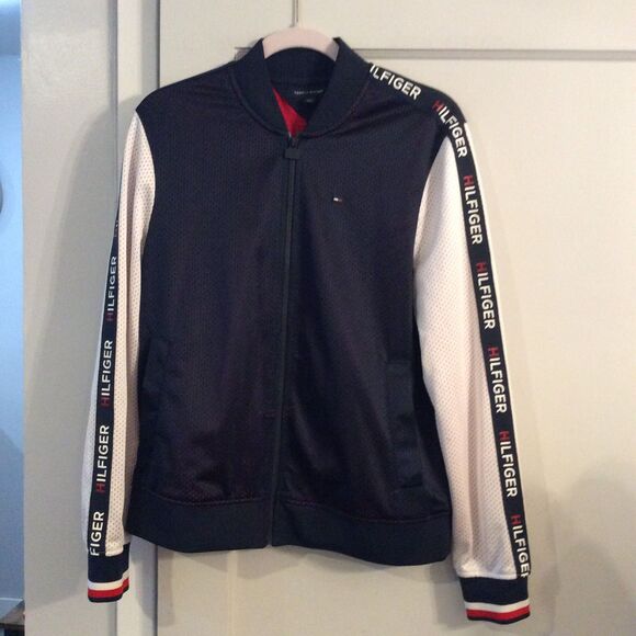 Vintage Tommy Hilfiger Track Zip Front Mesh Jacket small S - Picture 2 of 6